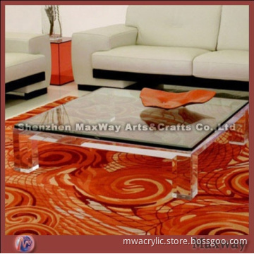 Square modern clear low acrylic tea table